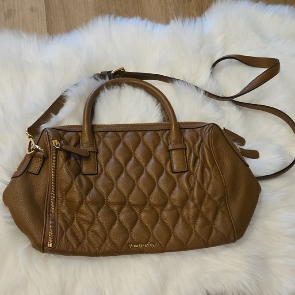 Vera Bradley Handbags - Vera Bradley Tan Quilted Satchel